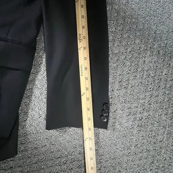 Hugo Boss Scorsese 42L Three Button Wool Suit 38 Pants Black‎ on Black Striped